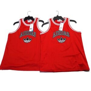 New Adidas Originals Jersey Boys Youth Size L Retro Vibe Red NWT 90$ (LOT OF 2)